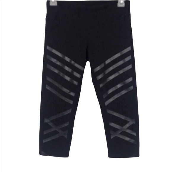 ALO Yoga Pants - ALO Yoga Black Lineal Cropped Leggings Size S
